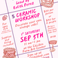 Ceramic Workshop at the Chicken Farm Art Center
